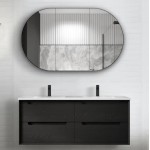 Byron Black Oak Wall Hung Vanity 1200 Cabinet Only